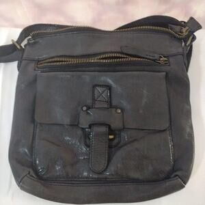 Harbour 2nd Crossbody Bag Womens Small Gray Leather Zip Pocket Nautical Purse